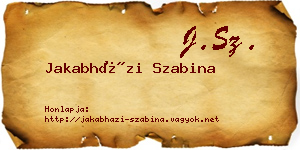 Jakabházi Szabina névjegykártya